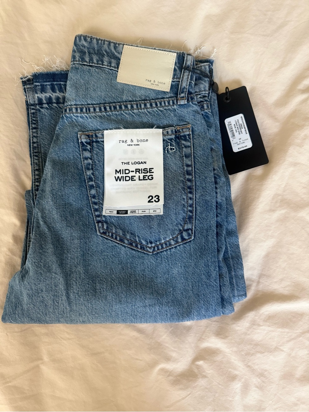 rag & bone Light Blue Wide Leg Jeans - Picture 8 of 9